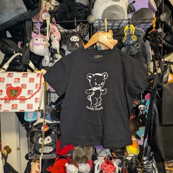 Teddy Fresh Tops - Teddy Fresh Black Bear Graphic T-Shirt